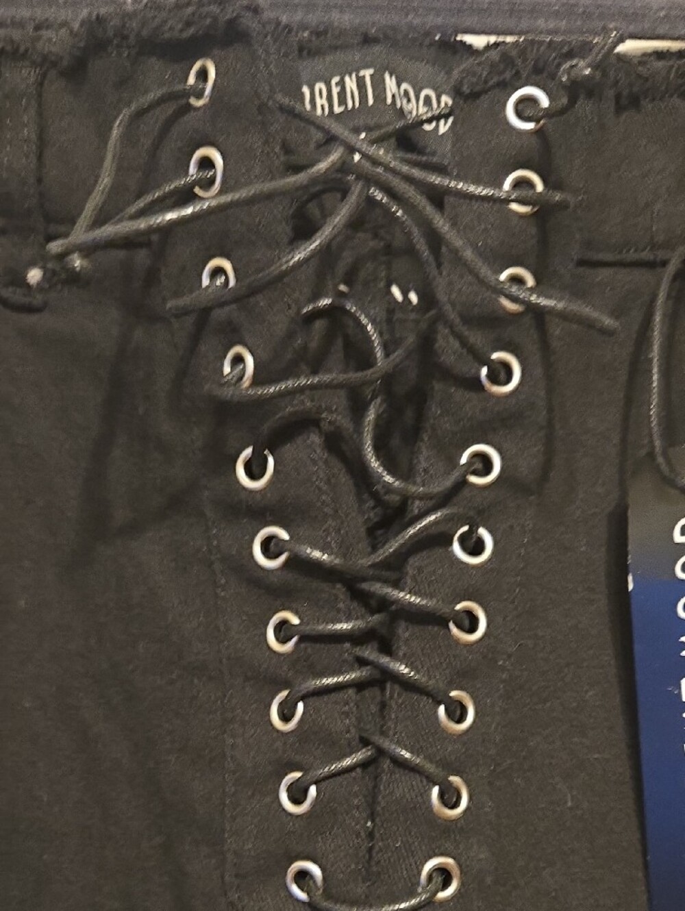 Dolls Kill Black Gothic Patchwork Lace-Up Skinny Jeans - Picture 5 of 9